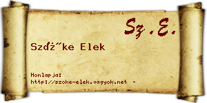 Szőke Elek névjegykártya