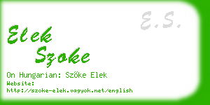 elek szoke business card